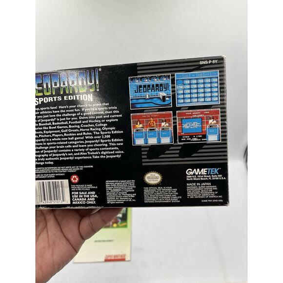 Jeopardy Sports Edition (SNES) Super Nintendo Complete In Box GameTek 1994 - Picture 14 of 15